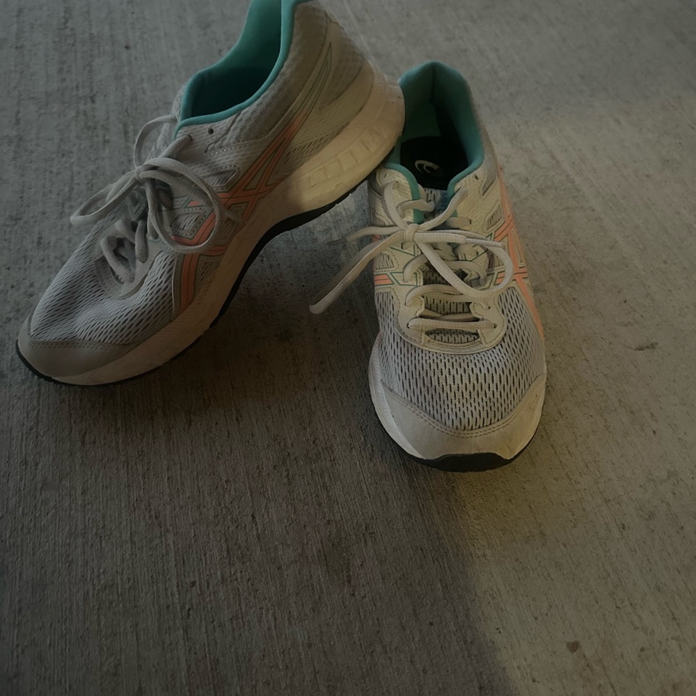 Asics Women's White and Light Blue Running Shoes